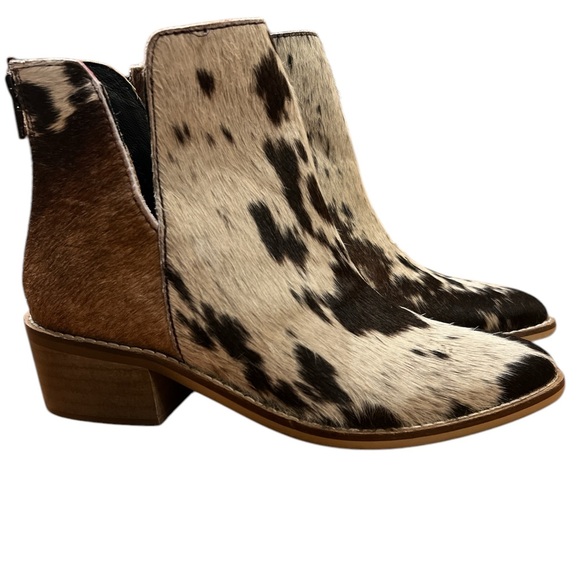 MYRA BOOTS | hair on hide split top booties size 6 - Picture 3 of 7